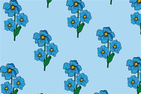 Himalayan Poppy Flower Pattern Graphic By Nurdesign99 · Creative Fabrica