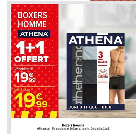 Promo Boxers Homme Athena Chez Carrefour Icatalogue Fr