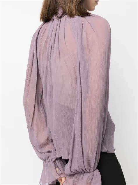 Atu Body Couture Pussy Bow Silk Blouse Farfetch