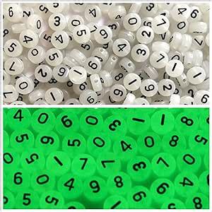 Amazon Amaney 500pcs Acrylic Number Beads 7x4mm Mixed Number