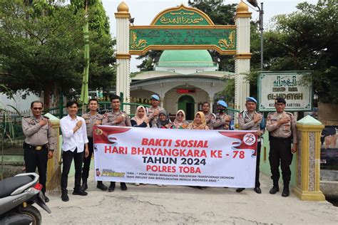 Bakti Religi Sambut Hut Bhayangkara Ke Polres Toba Gelar Kebersihan