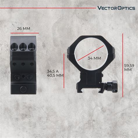 Montaje Anclaje Bipieza Vector Optics 34 Mm Mira Picatinny Swat