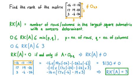 Question Video Finding The Rank Of A Given Matrix Nagwa