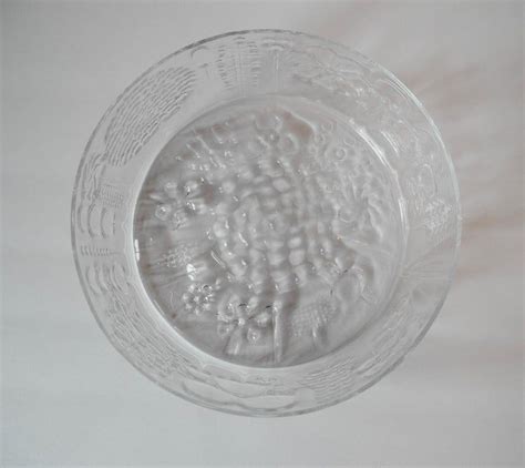 Finnish Arabia Iittala Nuutajarvi Flora Embossed Glass Bowl By Oiva