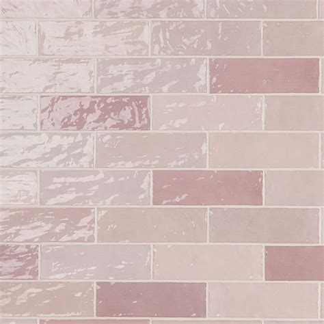 Portmore Pink X Glazed Ceramic Tile Tilebar