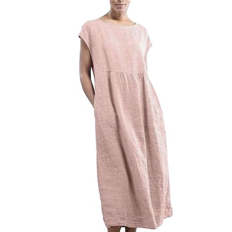 Pxevl Spring Dresses For Women 2024 Trendy Crewneck Short Sleeve Ruched Midi Dress Oversized