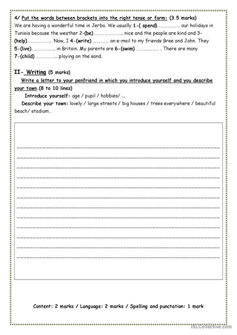 End Of Term Exam N Th Grade Th G English Esl Worksheets Pdf Doc