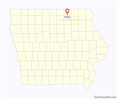 Map of Osage city, Iowa