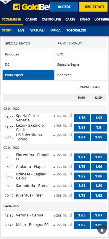 Scommesse Pari Dispari Significato Quote Bookmakers