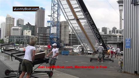 Americas Cup Ac45 Taking Off The Wing Sail Youtube