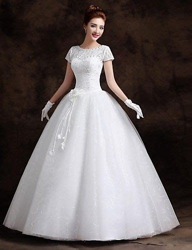 Wedding Dresses Ball Gown Bateau Neck Floor Length Lace Bridal Gowns