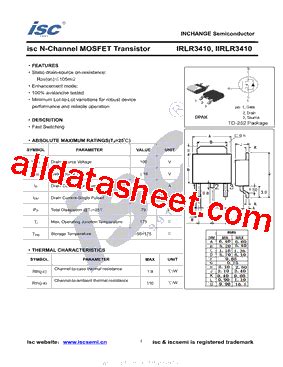 IRLR3410Datasheet(PDF) - Inchange Semiconductor Company Limited