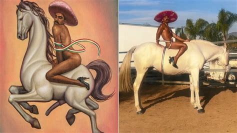 Fotógrafo Henry Jiménez recrea pintura de Zapata gay lo acusan de pisotear imagen del