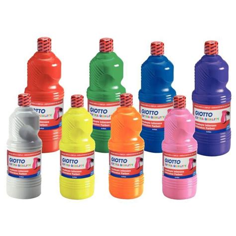 Gouache Scolaire Giotto Flacon 1 Litre Liquide Couleurs Assorties Pack