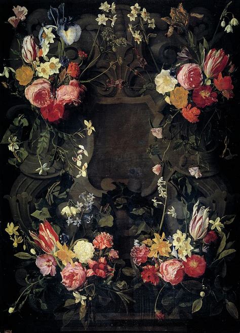 Garland 17th Century Flemish School Oil On Canvas 93 Cm X 70 Cm