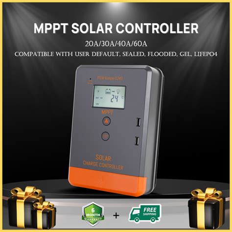 Powmr Mppt 20a 30a 40a 60a Solar Charger Controller 12v 24v Solar Panel Voltage Regulator