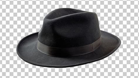 Sombrero De Fieltro Masculino Negro Aislado Sobre Un Fondo Transparente