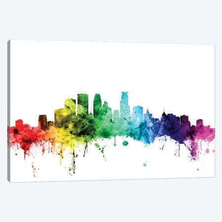 Minneapolis, Minnesota Skyline Canva - Canvas Print | Michael Tompsett