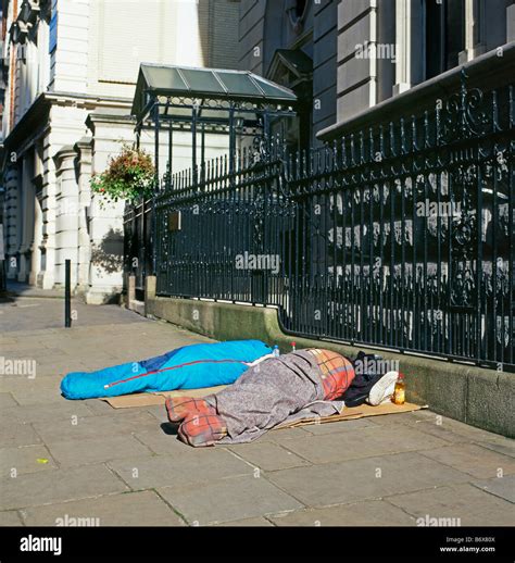 People Sleeping Rough On A London Pavement England UK KATHY DEWITT