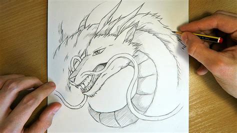 How To Draw Haku Dragon Spirited Away Step By Step Drawing