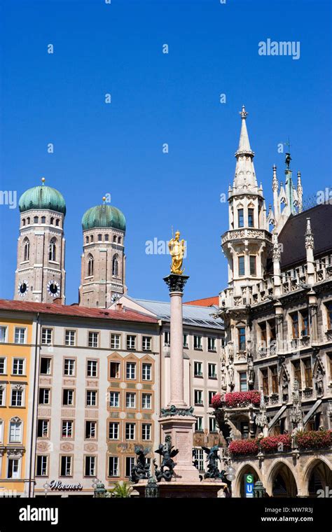 Munich, state capital of Bavaria, Marienplatz Stock Photo - Alamy