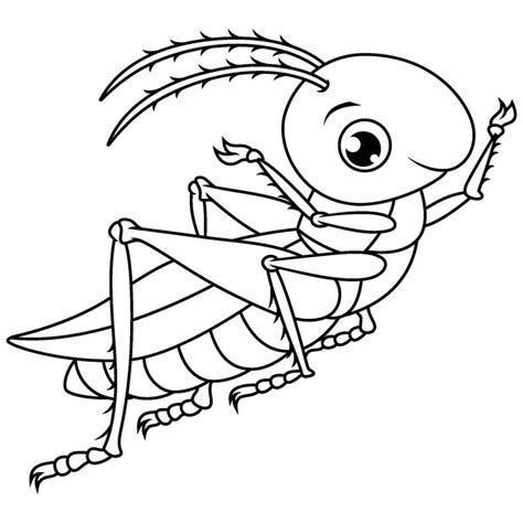 Cartoon grasshopper on line art 26733144 Vector Art at Vecteezy