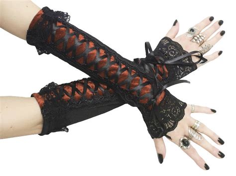 Gothic Fingerless Gloves Arm Warmers Formal Gloves Burlesque Etsy