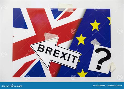 Brexit British And European Union Flag Pair Concept Ideas Stock Image