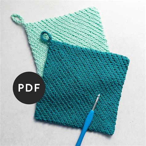 Easy Crochet Potholder Pattern Double Thick Diagonal Etsy