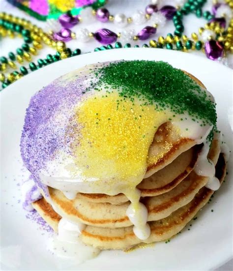 King Cake Pancakes for Mardi Gras and Fat Tuesday - Grits and Gouda