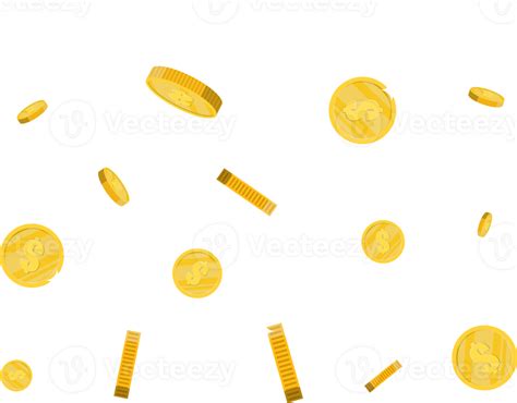 Falling Gold Coins Money Rain 35775009 Png