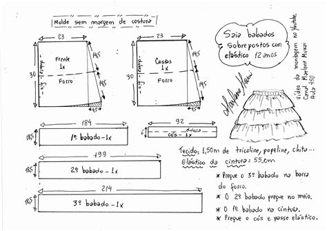 Saia Babados Sobrepostos E El Stico Diy Marlene Mukai Molde