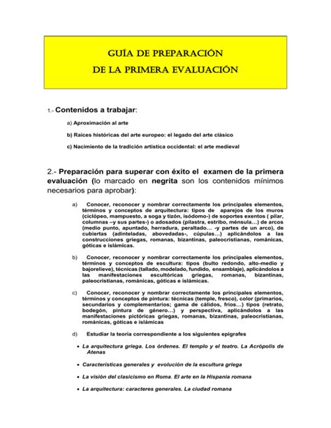 Guía de contenidos de la 1ª Ev IES Alfonso X el Sabio