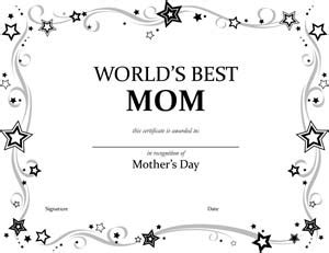 World's Best Mom Certificate #2 - Small Business Free Forms