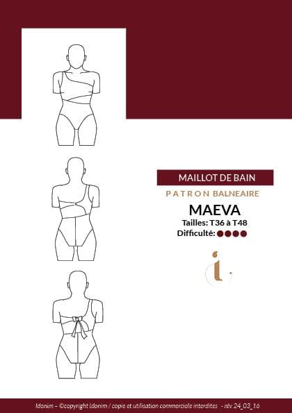 Patron de maillot de bain 1 pièce MAEVA Idonim Lingerie