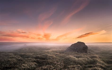 Wallpaper Sunlight Landscape Sunset Sea Hill Rock Nature Sky