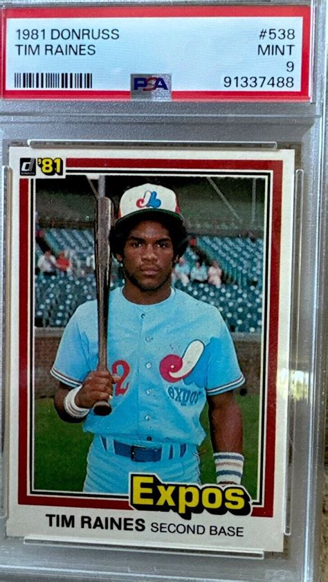 1981 Donruss 538 Tim Raines PSA MINT 9 7488 EBay