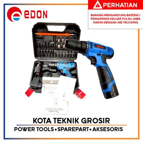 Jual Mesin Bor Charger 12v EDON LV3 1210 Lithium 2 Baterai Full