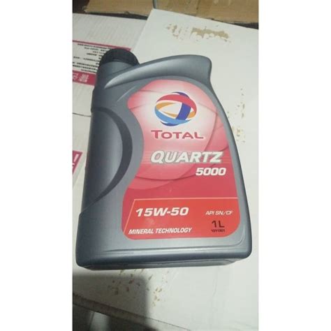 Oli Mesin Mobil Total Quartz 5000 15W 50 API SN CF 1 Liter Original PR