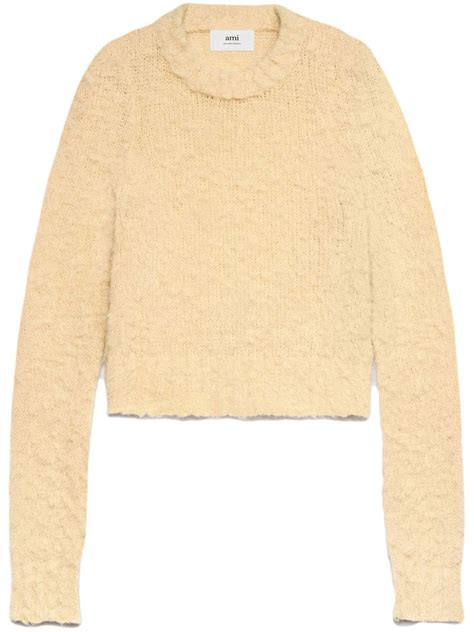 AMI Paris Crew Neck Brushed Jumper Farfetch