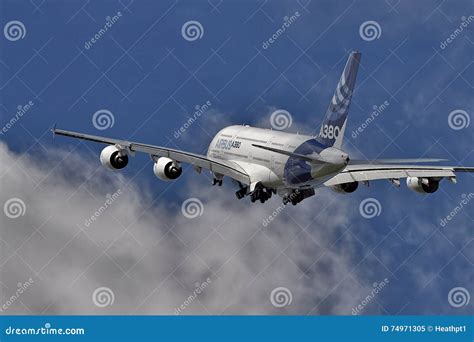 Airbus A380 taking off editorial image. Image of huge - 74971305