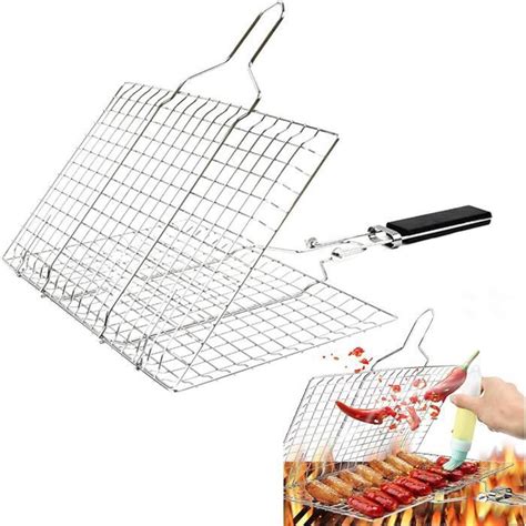 Panier De Grillade Pliable Panier De Barbecue Portable En Acier