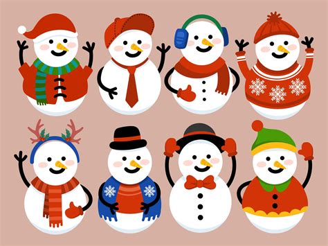 Christmas Snowman Clip Art Illustration Graphic by PurMoon · Creative ...