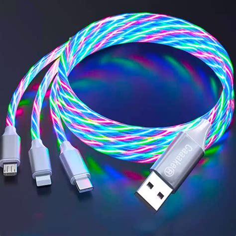 Siisll In Charging Cable Fast Charging Light Up Led Multi Phone