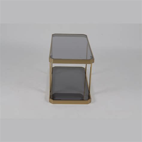 Custom Rct Nordic Style Square Tempered Glass Top Gold Stainless