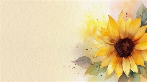 Premium Photo | Watercolor painting of a sunflower with green leaves