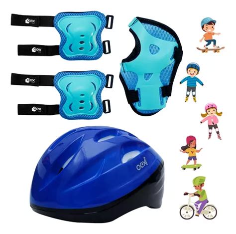 Kit De Prote O Infantil Bicicleta Skate Patins Capacete Frete Gr Tis