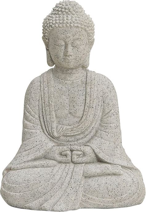 Amazon de Buddha Figur sitzend 13cm in Grau Deko Artikel für