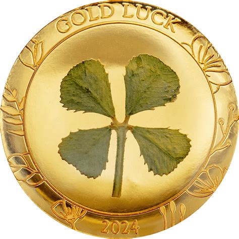 Palau Four Leaf Clover Gold Luck G Gold Proof Coin Grreserve