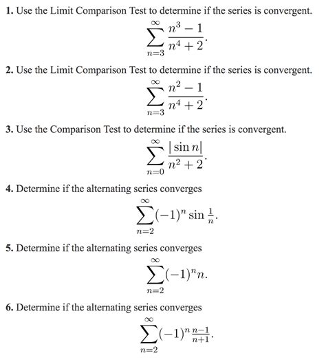 Solved 1 Use The Limit Comparison Test To Determine If The